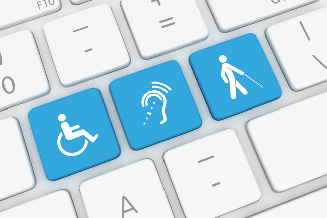 Access keys on computer keyboard for people with disabilities