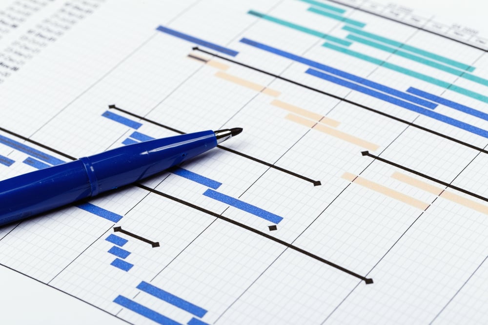 Project plan with pen-1